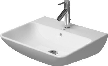 Duravit Me by Starck umywalka wisząca z przelewem, z jednym otworem 55 cm 55x44 biały satynowy mat 2335553200
