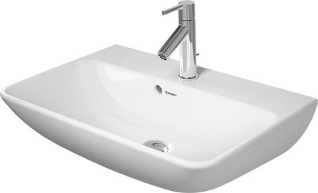 Duravit Me by Starck Compact umywalka wisząca z przelewem, z jednym otworem 60 cm 60x40 biały alpin 2343600000