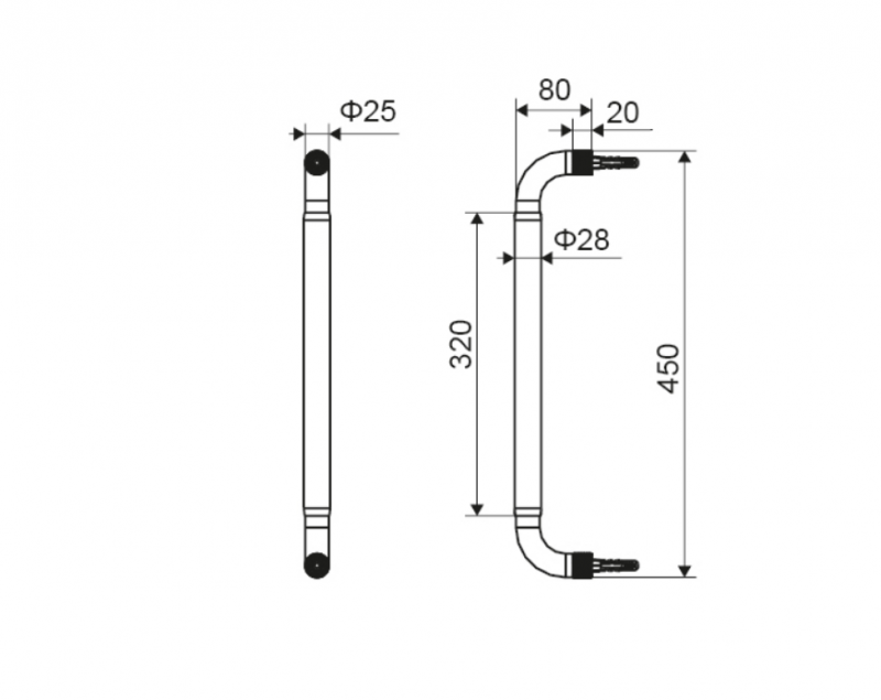 Excellent Hendi uchwyt łazienkowy prosty chrom DOEX.1845CR