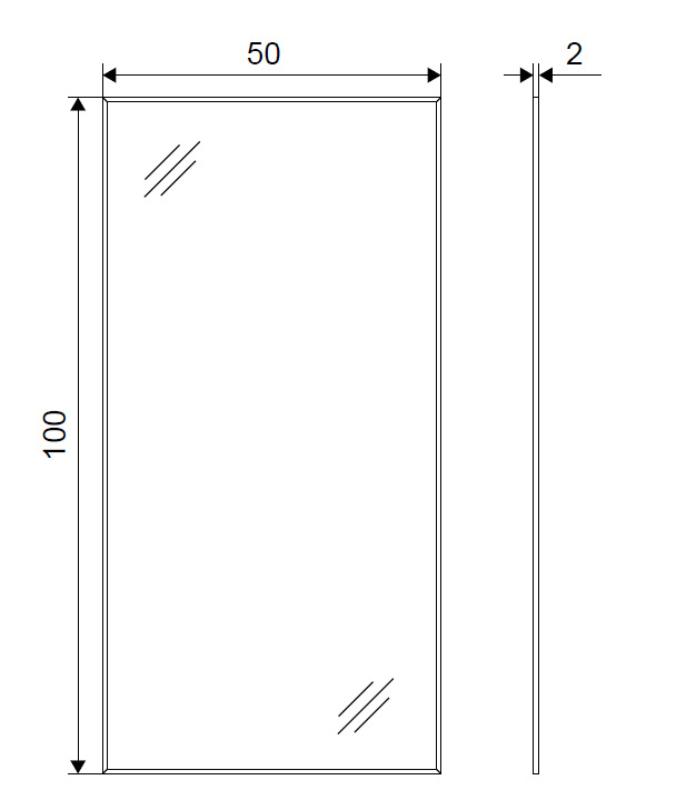 Excellent Kuadro lustro prostokątne 100x50 biały mat DOEX.KU100.050.WH