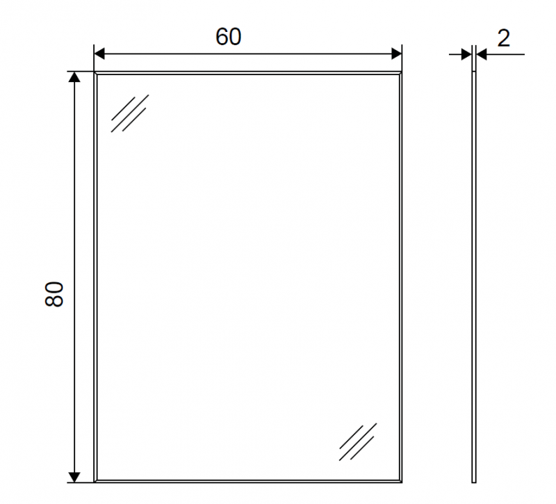 Excellent Kuadro lustro prostokątne 80x60 biały mat DOEX.KU080.060.WH