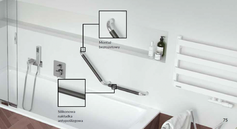 Excellent Hendi uchwyt łazienkowy prosty chrom DOEX.1845CR