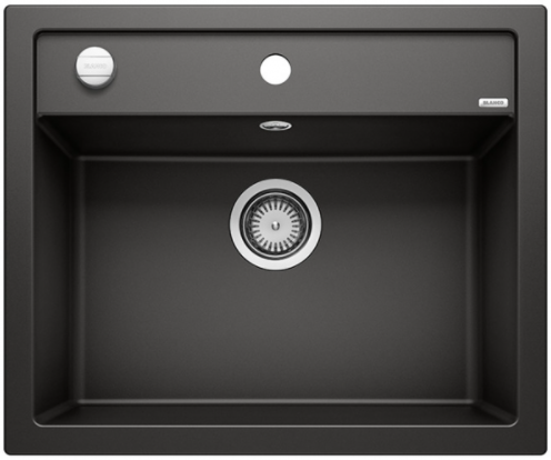 Blanco DALAGO 6 Silgranit PuraDur II zlewozmywak granitowy z korkiem automatycznym 1 komora kolor czarny 525873