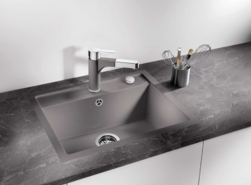 Blanco DALAGO 6-F Silgranit PuraDur II zlewozmywak granitowy wpuszczany w blat, na równi z blatem z korkiem automatycznym 1 komora kolor czarny 525875