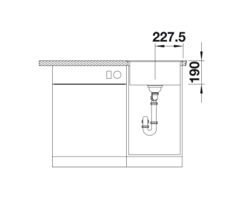 Blanco Dalago 45-F Silgranit PuraDur II zlewozmywak granitowy wpuszczany w blat na równi z blatem z korkiem automatycznym 1 komora kolor czarny 525870