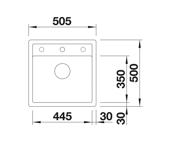 Blanco DALAGO 5-F Silgranit PuraDur II zlewozmywak wpuszczany w blat, na równi z blatem granitowy z korkiem automatycznym 1 komora kolor czarny 525872