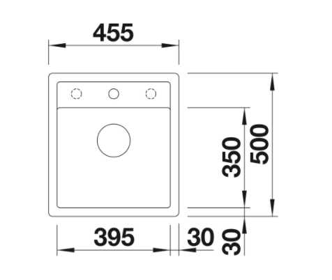 Blanco Dalago 45-F Silgranit PuraDur II zlewozmywak granitowy wpuszczany w blat na równi z blatem z korkiem automatycznym 1 komora kolor czarny 525870