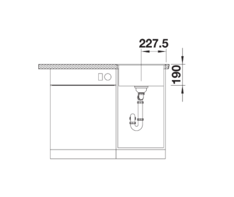 Blanco DALAGO 5-F Silgranit PuraDur II zlewozmywak wpuszczany w blat, na równi z blatem granitowy z korkiem automatycznym 1 komora kolor czarny 525872