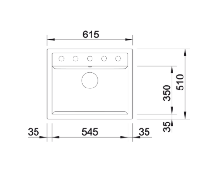 Blanco DALAGO 6 Silgranit PuraDur II zlewozmywak granitowy z korkiem automatycznym 1 komora kolor czarny 525873