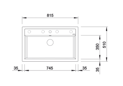 Blanco DALAGO 8  Silgranit PuraDur II zlewozmywak granitowy wpuszczany w blat z korkiem automatycznym 1 komora kolor czarny 525877