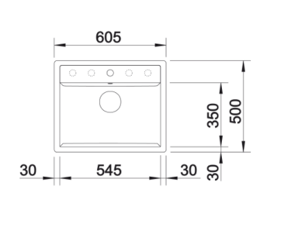 Blanco DALAGO 6-F Silgranit PuraDur II zlewozmywak granitowy wpuszczany w blat, na równi z blatem z korkiem automatycznym 1 komora kolor czarny 525875