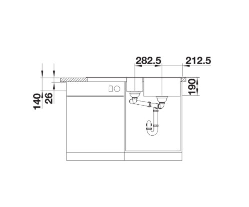 Blanco COLLECTIS 6 S zlewozmywak 1,5 komory wpuszczana w blat z ociekaczem z wkładem kolor czarny 525866