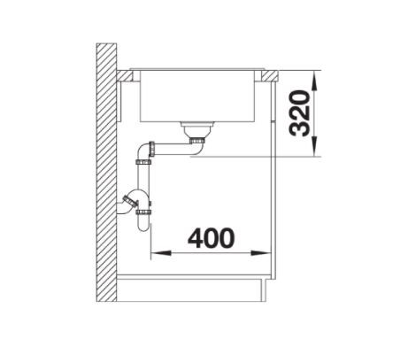 Blanco ELON 45 S zlewozmywak 1 komora wpuszczany w blat z kratką ociekową kolor czarny 525880