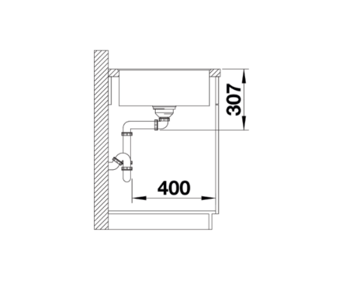 Blanco Axia III 5 S-F zlewozmywak 1 komora wpuszczana w blat, na równi z blatem z ociekaczem z drewnianą deską kolor czarny 525847