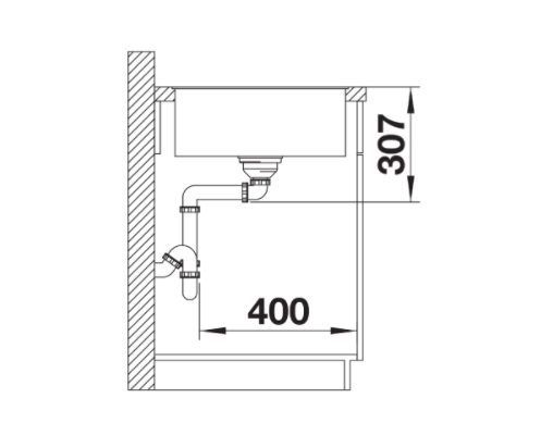 Blanco Axia III 45 S-F zlewozmywak 1 komora wpuszczana w blat, na równi z blatem z ociekaczem z drewnianą deską kolor czarny 525843