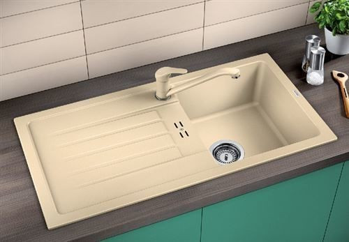 Blanco Favum 45 S Silgranit PuraDur II zlewozmywak granitowy 1 komora z ociekaczem kolor czarny 526081