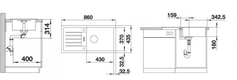 Blanco Favum XL 6 S Silgranit PuraDur II zlewozmywak granitowy 1 komora z ociekaczem kolor czarny 526082