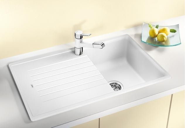 Blanco Zia 45 SL Silgranit PuraDur II zlewozmywak granitowy 1 komora z dużym ociekaczem kolor czarny 526011