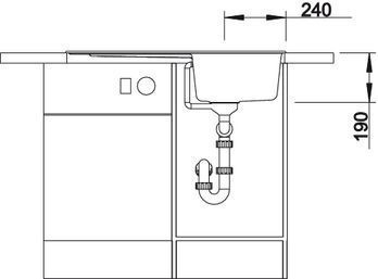 Blanco Zia 45 SL Silgranit PuraDur II zlewozmywak granitowy 1 komora z dużym ociekaczem kolor czarny 526011