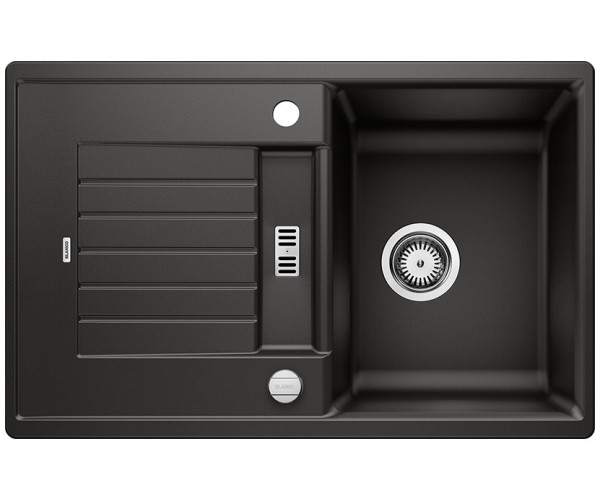 Blanco Zia 45 S Silgranit PuraDur II zlewozmywak granitowy 1 komora z ociekaczem z korkiem automatycznym kolor czarny 526012