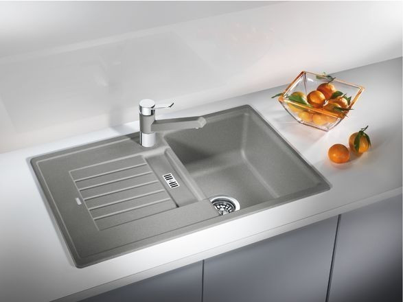 Blanco Zia 45 S Silgranit PuraDur II zlewozmywak granitowy 1 komora z ociekaczem z korkiem automatycznym kolor czarny 526012