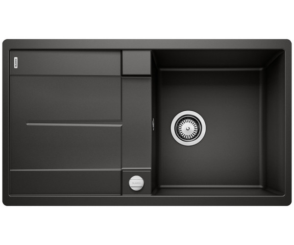 Blanco Metra 5 S-F Silgranit PuraDur II zlewozmywak granitowy wpuszczany w blat, na równi z blatem 1 komora z ociekaczem kolor czarny 525921