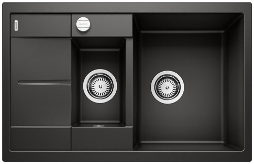 Blanco Metra 6 S Silgranit PuraDur II zlewozmywak granitowy 1,5 komory z ociekaczem korek automatyczny kolor czarny 525925