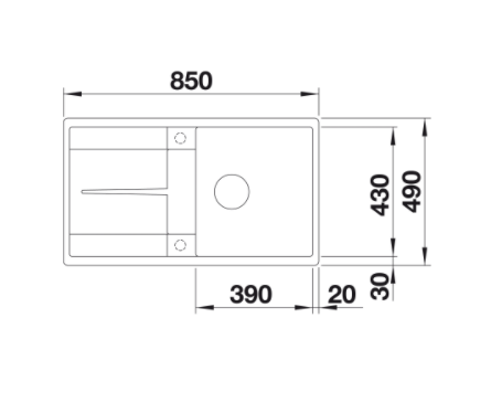 Blanco Metra 5 S-F Silgranit PuraDur II zlewozmywak granitowy wpuszczany w blat, na równi z blatem 1 komora z ociekaczem kolor czarny 525921