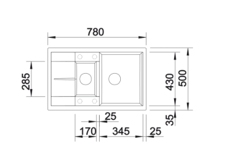 Blanco Metra 6 S Silgranit PuraDur II zlewozmywak granitowy 1,5 komory z ociekaczem korek automatyczny kolor czarny 525925