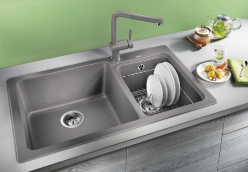 Blanco NAYA 8 Silgranit PuraDur II zlewozmywak granitowy 2 komory kolor czarny 525944