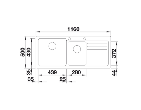 Blanco NAYA 8 S Silgranit PuraDur II zlewozmywak granitowy 2 komory z ociekaczem komora lewa kolor czarny 525945