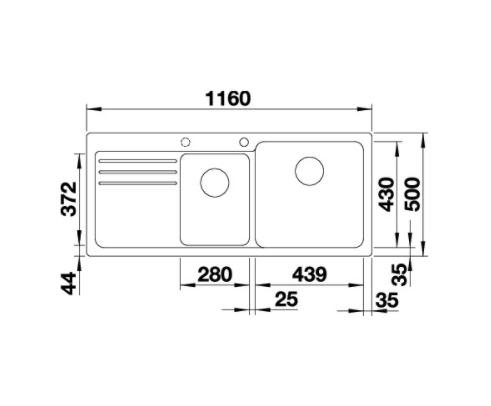 Blanco NAYA 8 S Silgranit PuraDur II zlewozmywak granitowy 2 komory z ociekaczem komora prawa kolor czarny 525946