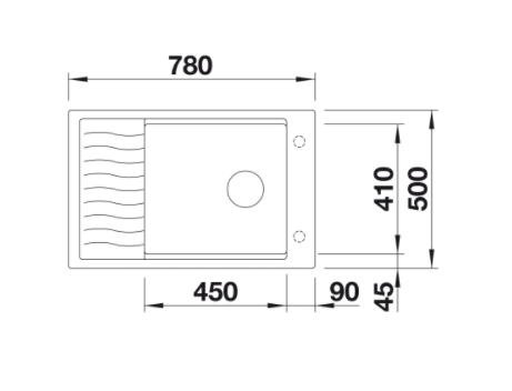 Blanco Elon XL 6 S zlewozmywak granitowy 1 komora z ociekaczem i kratką z korkiem automatycznym wpuszczany w blat kolor czarny 525882