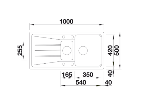 Blanco Sona 6 S zlewozmywak 1,5 komory wpuszczana w blat z ociekaczem granit kolor czarny 525975