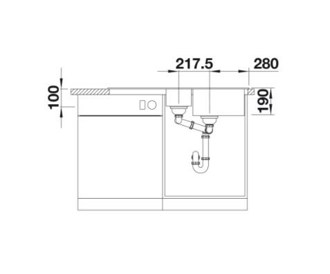Blanco Sona 6 S zlewozmywak 1,5 komory wpuszczana w blat z ociekaczem granit kolor czarny 525975