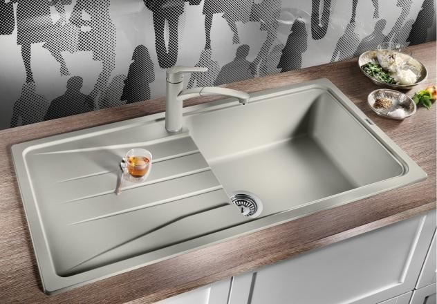 Blanco Sona XL 6 S zlewozmywak 1 komora wpuszczana w blat z ociekaczem bez korka automatycznego granit kolor czarny 525977