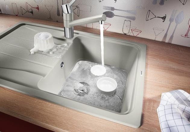 Blanco Sona 45 S Silgranit PuraDur II zlewozmywak granitowy 1 komora z ociekaczem kolor czarny 525970