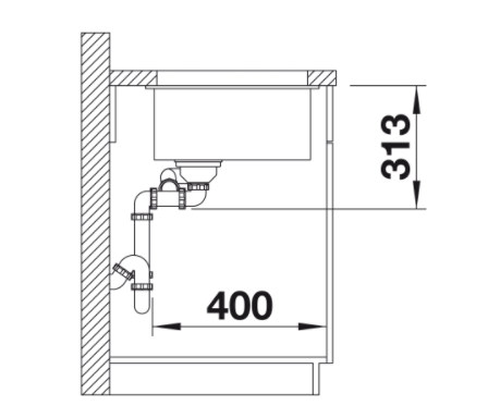 Blanco Subline 340/160-U Silgranit PuraDur II zlewozmywak podwieszany 1,5 komory prawa granitowy InFino czarny 525986