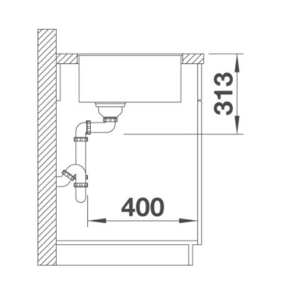 Blanco Subline 320-U Silgranit PuraDur II zlewozmywak granitowy InFino komora podwieszana czarny 525982