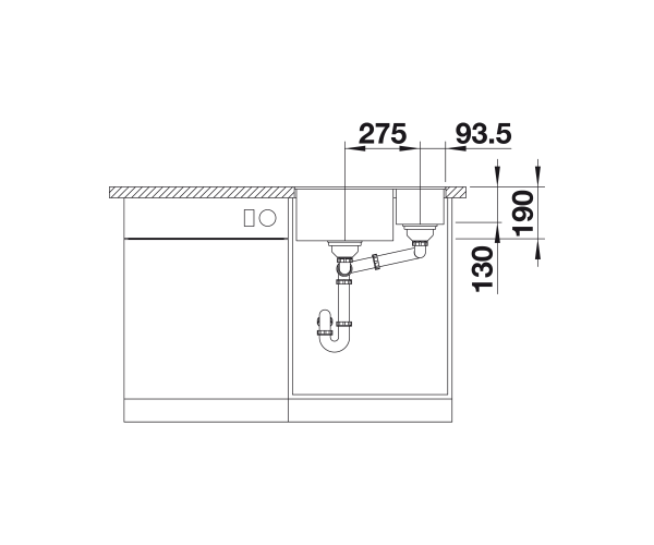 Blanco Subline 340/160-F Silgranit PuraDur II zlewozmywak wpuszczany na równi z blatem 1,5 komory  granitowy InFino czarny 525984
