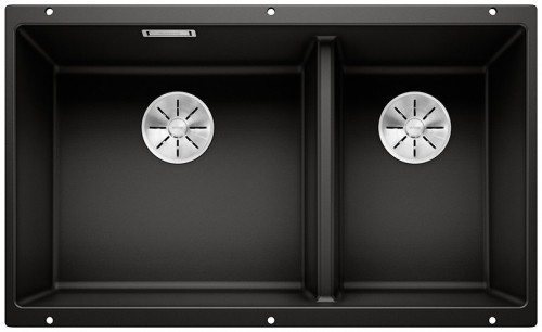 Blanco Subline 430/270-U Silgranit PuraDur II zlewozmywak granitowy 2 komory podwieszany kolor czarny 525991