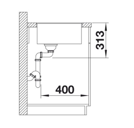 Blanco Subline 400-F Silgranit PuraDur II zlewozmywak granitowy 1 komora wpuszczana na równi z blatem kolor czarny 525988