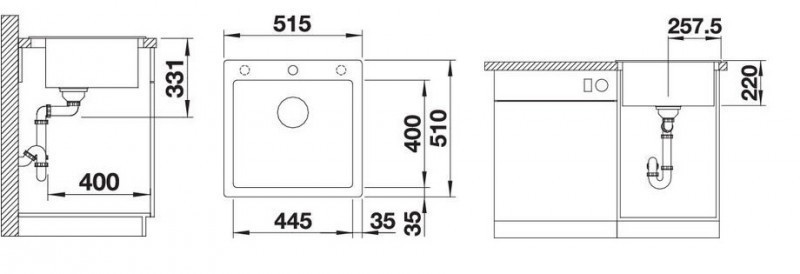 Blanco Pleon 5 zlewozmywak komora wpuszczana w blat bez korka kolor czarny 525951