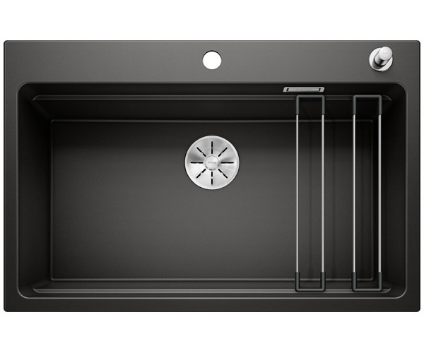 Blanco Etagon 8 zlewozmywak komora wpuszczana w blat z korkiem automatycznym InFino granit czarny 525892