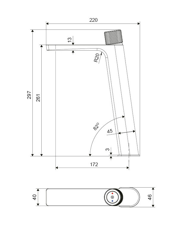 Excellent Krotos bateria umywalkowa wysoka chrom połysk AREX.8002CR