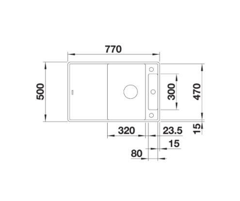 Blanco Axia III 45 S-F zlewozmywak 1 komora wpuszczana w blat, na równi z blatem z ociekaczem ze szklaną deską kolor czarny 525842