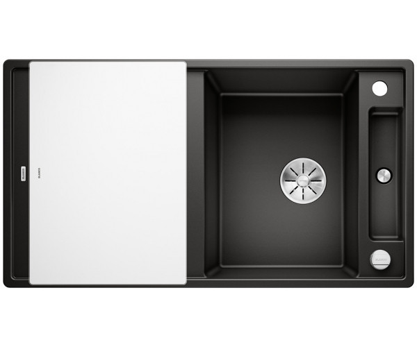 Blanco Axia III 5 S zlewozmywak 1 komora wpuszczana w blat z ociekaczem ze szklaną deską kolor czarny 525844