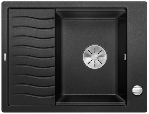 Blanco ELON 45 S zlewozmywak 1 komora wpuszczany w blat z korkiem automatycznym z kratką ociekową  kolor czarny 524814