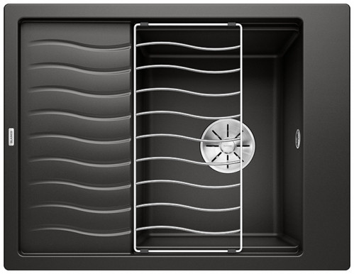 Blanco ELON 45 S zlewozmywak 1 komora wpuszczany w blat z kratką ociekową kolor czarny 525880