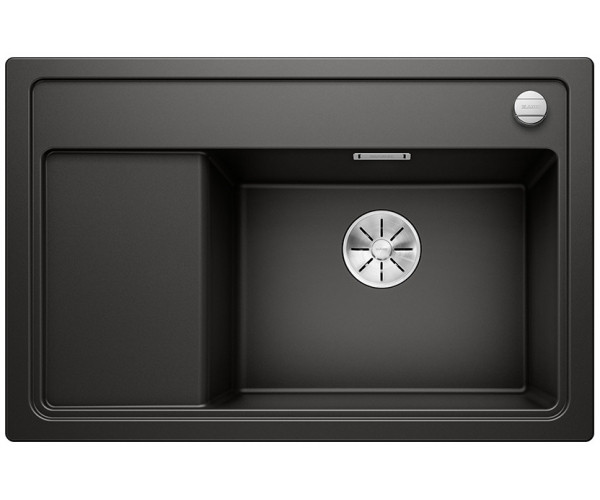 Blanco Zenar XL 6 S Compact zlewozmywak 1 komora prawa wpuszczana w blat z ociekaczem z korkiem automatycznym kolor czarny 526052
